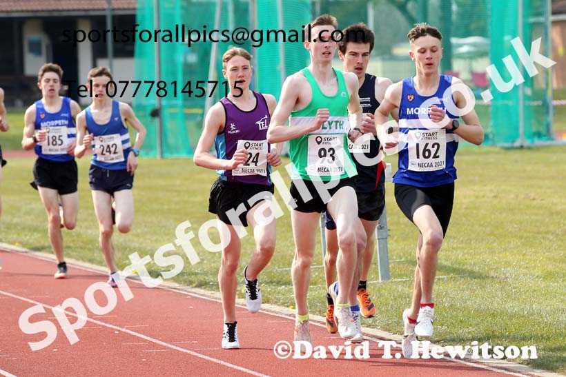 3000 metres, 2021 NECAA Open Graded Meeting, Morpeth. Photo: David T. Hewitson/Sports for All Pics